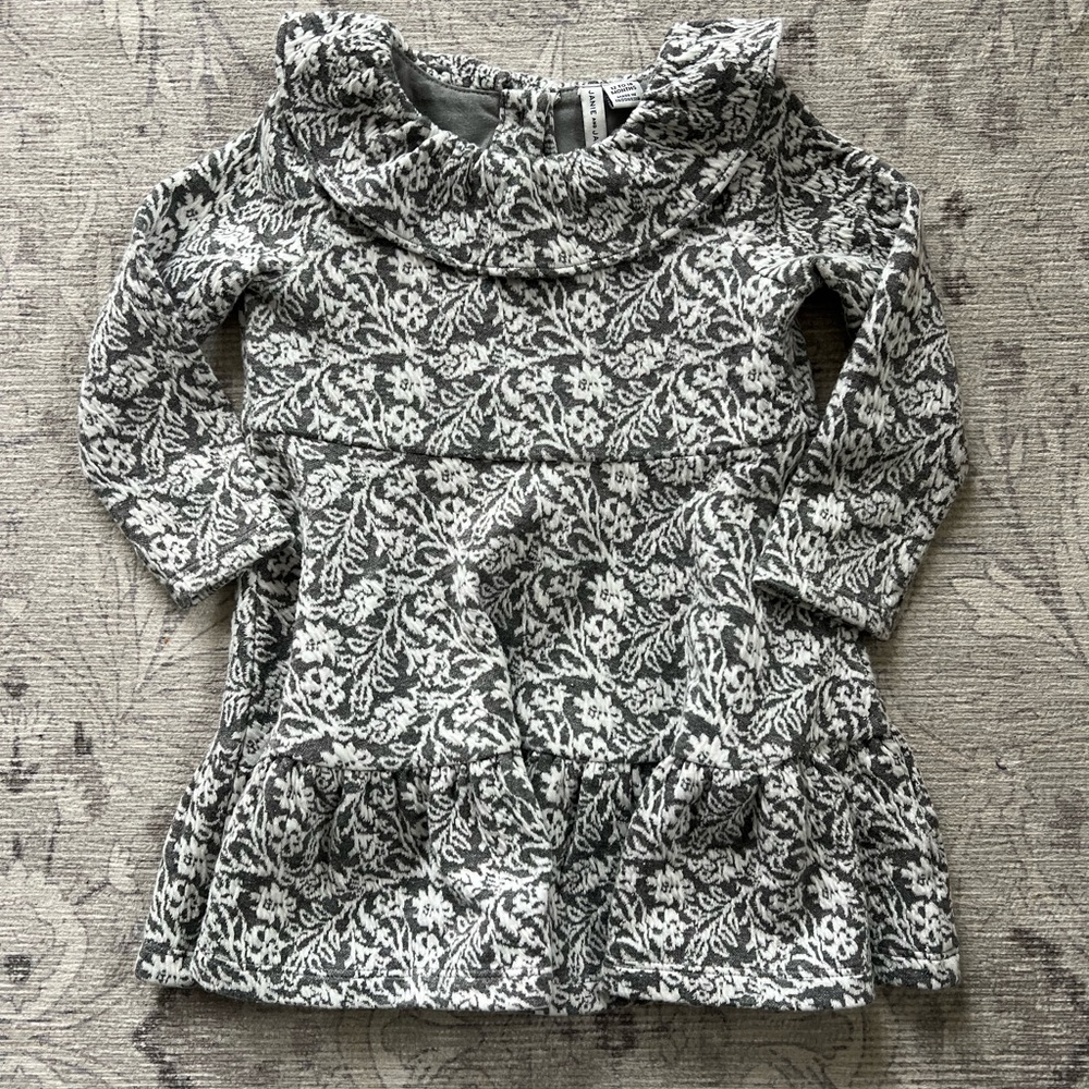 Janie and Jack Gray Floral Jacquard Dress